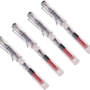 4 Pcs Fountain Ink Brush Pen Refillable,Flexible Brush Tip for lettering, calligraphy, illustration, art, sketching Chinese Japanese Sumi Calligraphy Painting Writing Signature - Clear Drawing Pens
