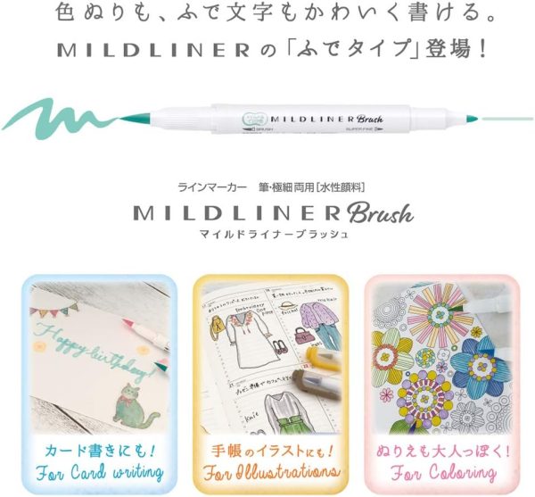 ZEBRA Highlighter Mildliner Brush Honnori fluorescence color 5 Colors Set, WFT8-5C - Image 3